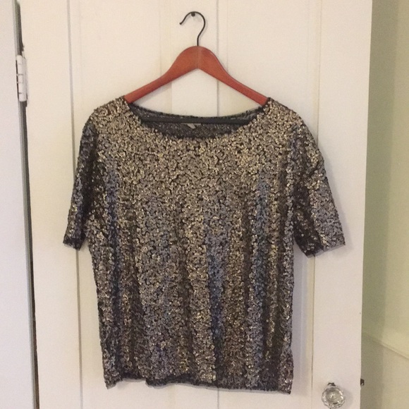silence + noise Tops - Silence+noise, wide-fit sequin short-sleeve top
